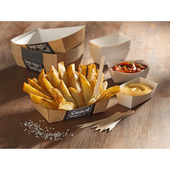 Pommes frites skål PURE papp 15x7cm (50)