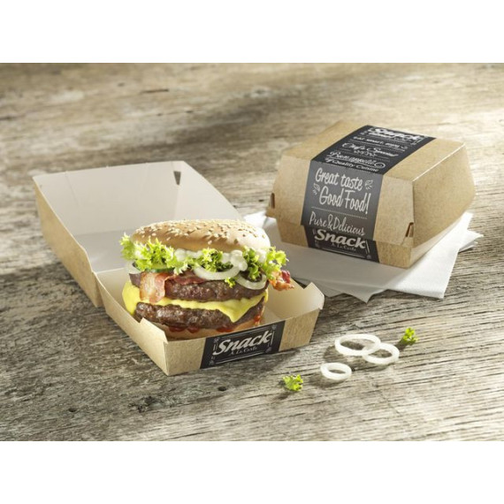 Hamburgerboks PURE papp 11,5x11x7cm (50)