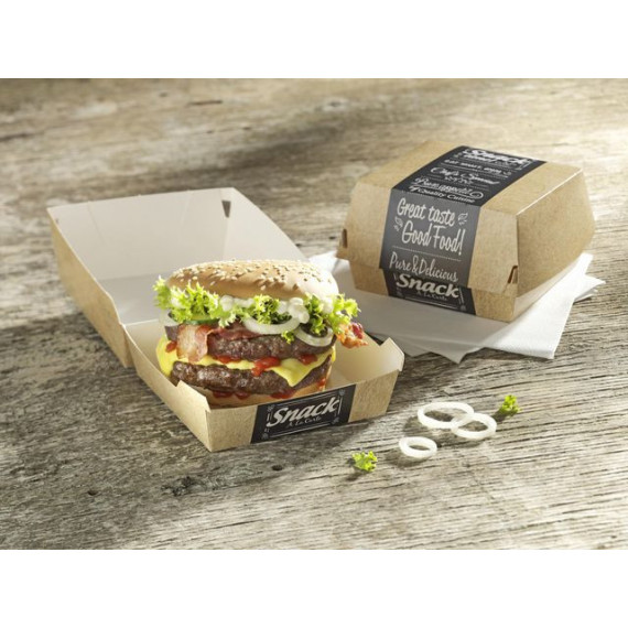 Hamburgerboks PURE papp 11,5x11x7cm (50)