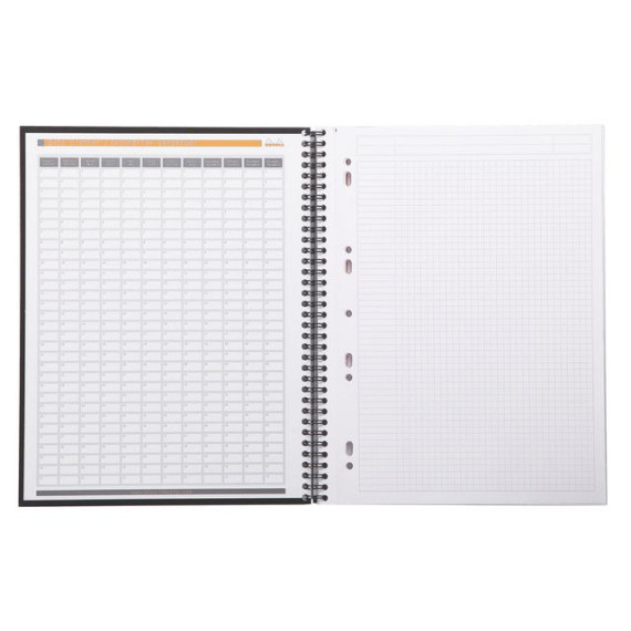 Spiralbok RHODIA Active A4+ rutet sort