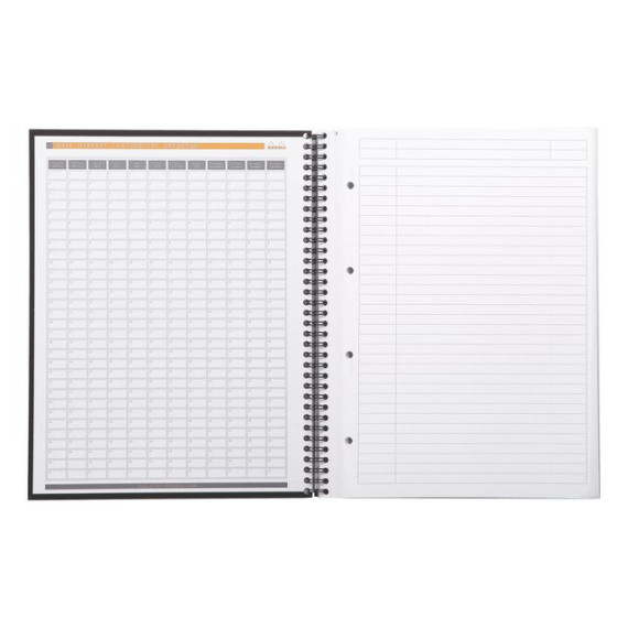 Spiralbok RHODIA Active A4+ linjert sort