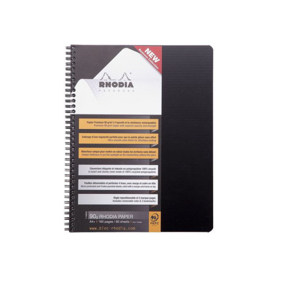 Spiralbok RHODIA Active A4+ PP rutet sor